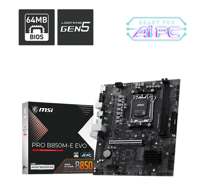 MSI PRO B850M-E EVO AM5 Ryzen D5 HDMI